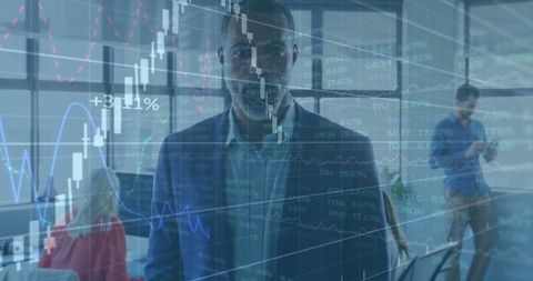 Business Executive Presenting Financial Data Analysis in Corporate Office