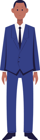 Business Professional in Blue Suit on Transparent Background