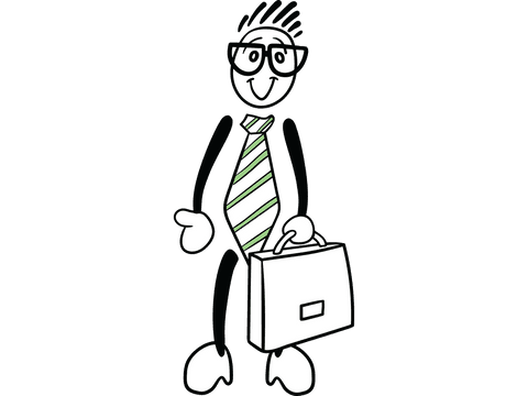 cartoon businessman with green striped tie on transparent background - Download Free Stock Videos Pikwizard.com