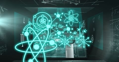 Futuristic Molecule Structures with Scientific Data on Black Background - Download Free Stock Images Pikwizard.com