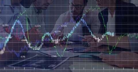 Dynamic Business Professionals Analyzing Stock Market Trends
