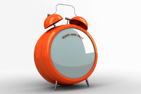 3d orange alarm clock with happy new year message on transparent background - Download Free Stock Videos Pikwizard.com