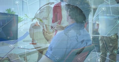 Global Business Connectivity and Collaboration in Modern Office