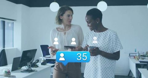 Team discussing analytics visualization in contemporary workspace