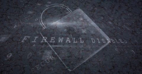 Security Breach Concept with Firewall Disabled Overlay