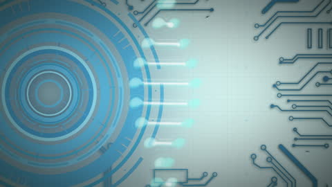 Futuristic Technology Background with DNA Animation and Circuit Design