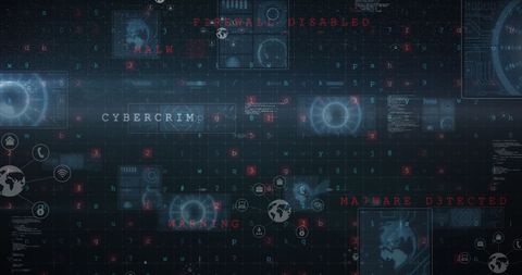 Illustrated Concept of Cybercrime with Digital Data Graphics - Download Free Stock Images Pikwizard.com