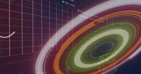 Futuristic Digital Clock Interface with Global Technology Elements