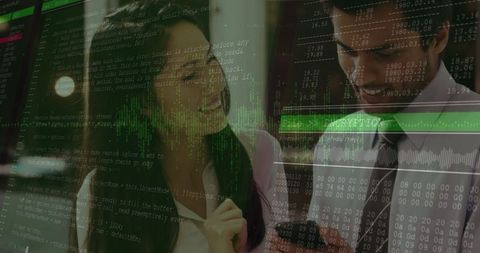 Digital Data Overlay with Diverse Business Professionals