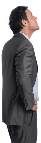 transparent confident businessman smiling upward - Download Free Stock Videos Pikwizard.com