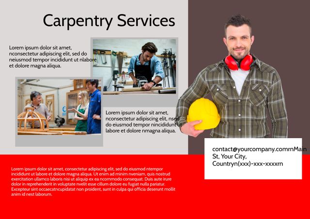 Professional Carpenter Decorated Flyer Featuring Services - Download Free Stock Templates Pikwizard.com