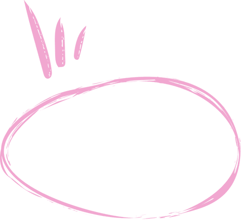 Pink Hand-Drawn Brushstroke Oval on Transparent Background