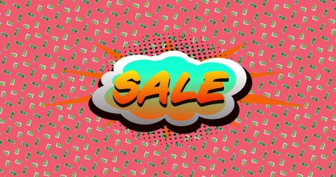 Retro pop art sale banner with vibrant colors