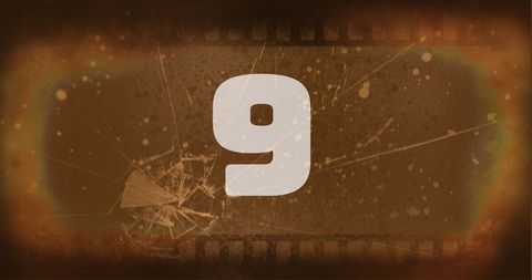 Vintage Number Nine on Scratched Film Background - Download Free Stock Images Pikwizard.com