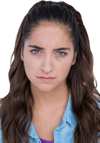 Transparent Image Brunette Woman Showing Intensity Expression - Download Free Stock Videos Pikwizard.com