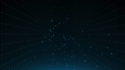 Animated Sparks Over Dark Data Grid Background