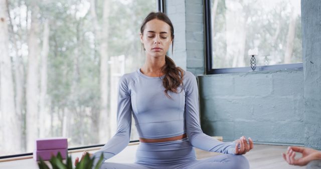 Woman Practicing Yoga Meditation Indoors in Serene Setting - Download Free Stock Images Pikwizard.com