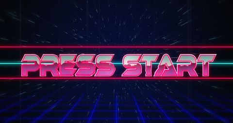 Retro Video Game Press Start Screen Design