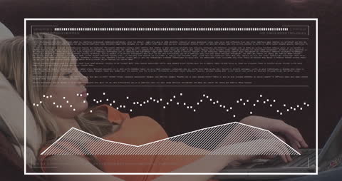 Interactive Data Animation over Businesswoman Using Tablet