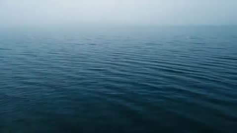 Serene Ocean Ripples Under Tranquil Overcast Sky