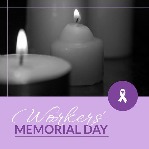 Workers’ memorial day tribute with candles