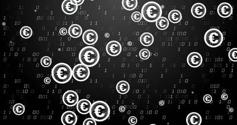 Digital Euro Currency with Binary Coding and Data Processing - Download Free Stock Images Pikwizard.com