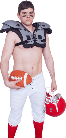 Nordic football player transparent background with gear