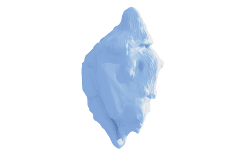 Floating Snow Shape Isolated on Transparent Background