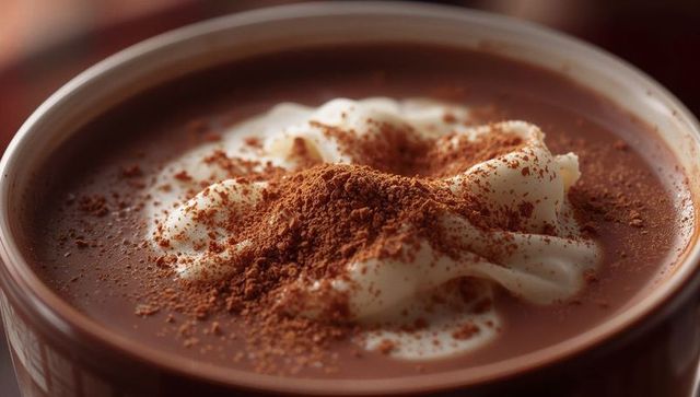 Cozy Ceramic Mug Holding Rich Hot Chocolate with Whipped Cream