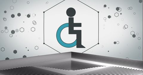 Modern geometric disability symbol design concept