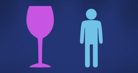 Stylized Wine Glass and Human Icon Graphics - Download Free Stock Images Pikwizard.com