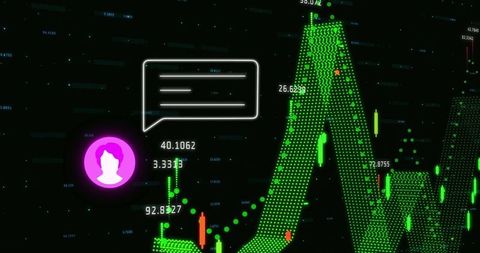Digital Trading Interface with Chart and Data Visualization