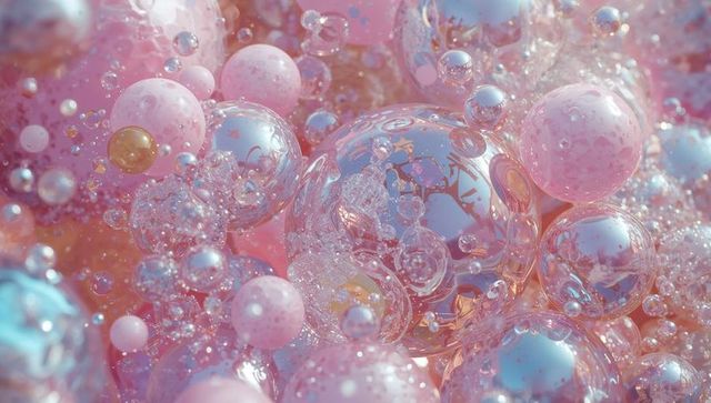 Luminous Spheres in Pink and Metallic Hues