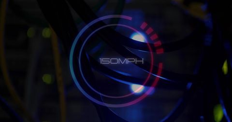 digital interface speedometer overlay in server room - Download Free Stock Images Pikwizard.com