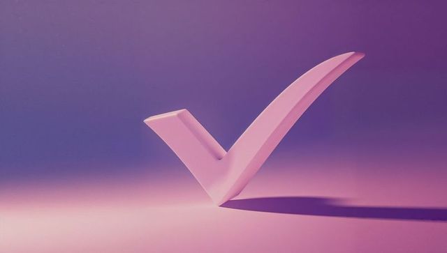 3D Check Mark Representing Success and Validation