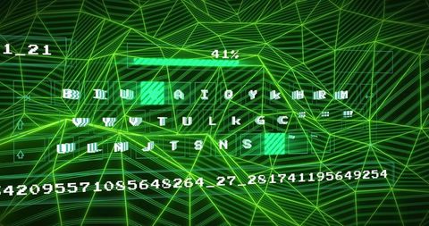 Abstract digital data visualization with numerical strings
