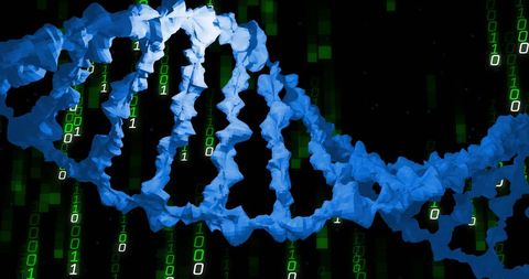 Digital DNA Strand with Binary Code and Data Background - Download Free Stock Images Pikwizard.com