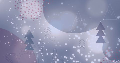 Abstract Snowfall with Christmas Trees in Winter Wonderland - Download Free Stock Images Pikwizard.com