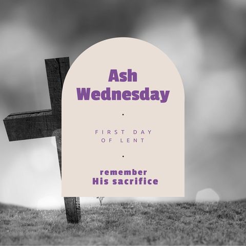 ash wednesday digital message with cross on grassy hill - Download Free Stock Templates Pikwizard.com