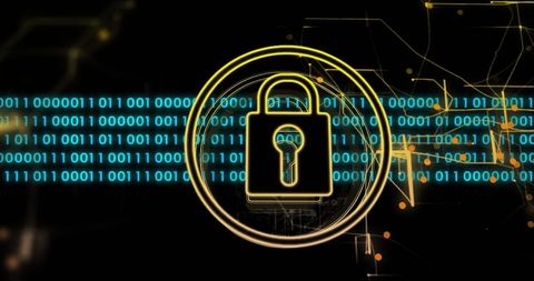 Abstract Digital Security Padlock with Binary Code - Download Free Stock Images Pikwizard.com