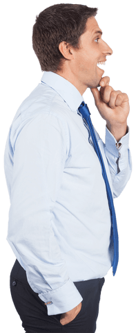 transparent side view of businessman deep in thought - Download Free Stock Videos Pikwizard.com