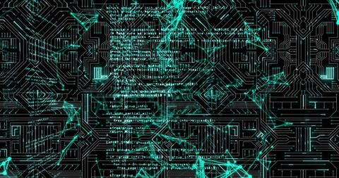 digital circuit board with data code overlay - Download Free Stock Images Pikwizard.com