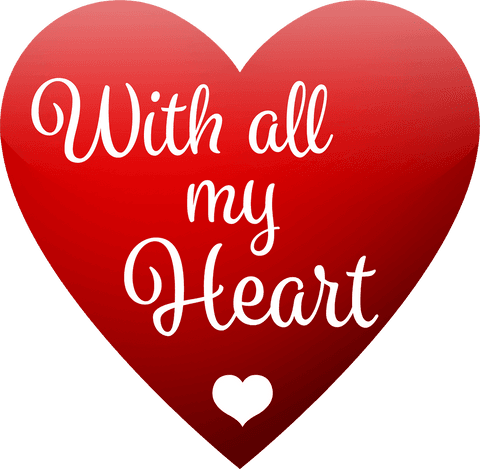 with all my heart red heart illustration on transparent background - Download Free Stock Videos Pikwizard.com