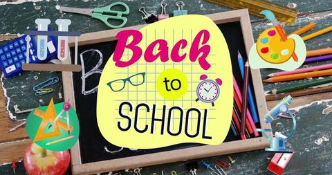 Vibrant Back to School Art and Supplies Spread on Table