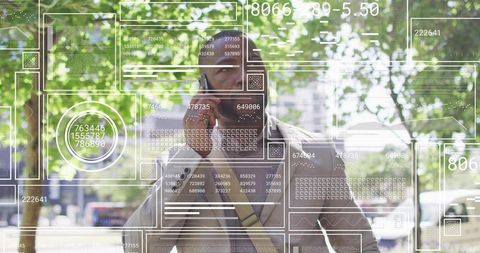 Professional Man Engaging in Cutting-Edge Digital Communication Outside