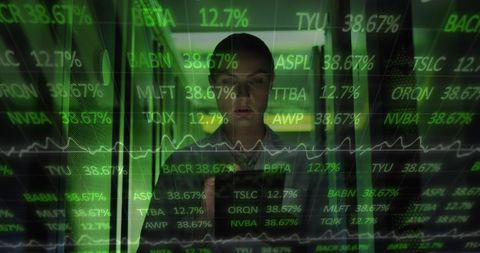 IT Engineer Analyzing Data on Digital Interface in Server Room - Download Free Stock Images Pikwizard.com