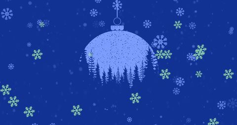 Christmas Ornament and Snowflake Design on Blue Background - Download Free Stock Images Pikwizard.com