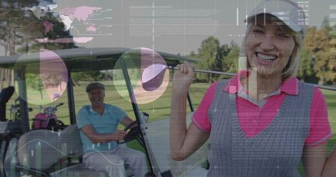 Retired Woman Embracing Golf Lifestyle on Scenic Course