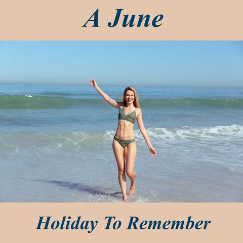 Summer Vacation Joy with Woman on Sunny Beach