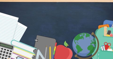 Educational Supplies Arranged Creatively with Black Background - Download Free Stock Images Pikwizard.com